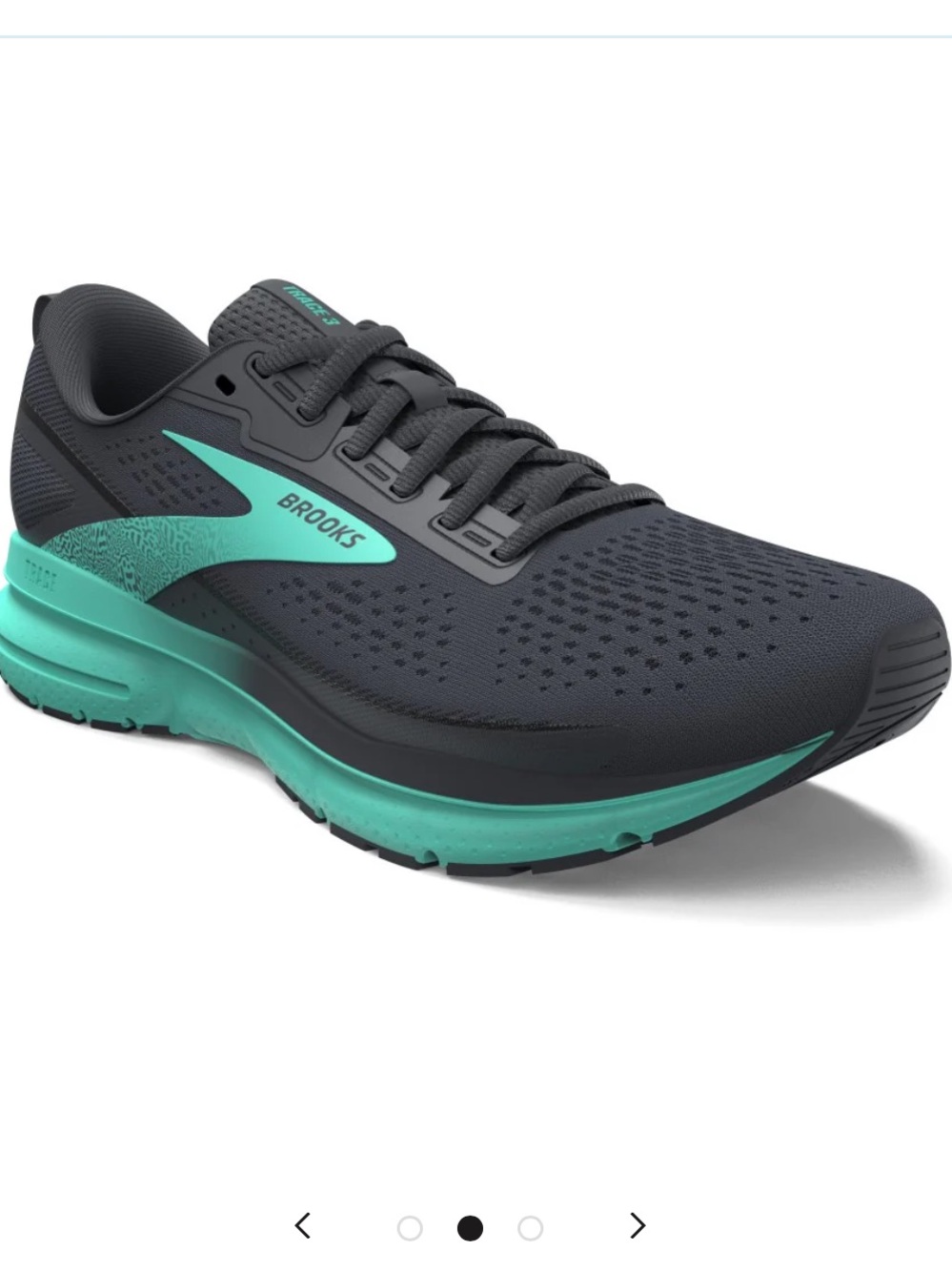 Brooks Trace 3 Running Shoe in Teal and Charcoal